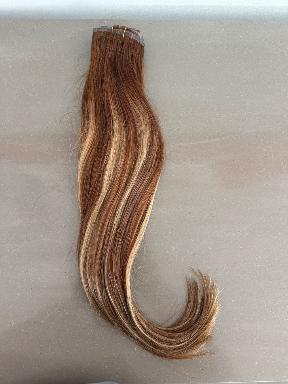 Warm Brown Clip- in Hair Extension with Blonde Highlights 20 inches.